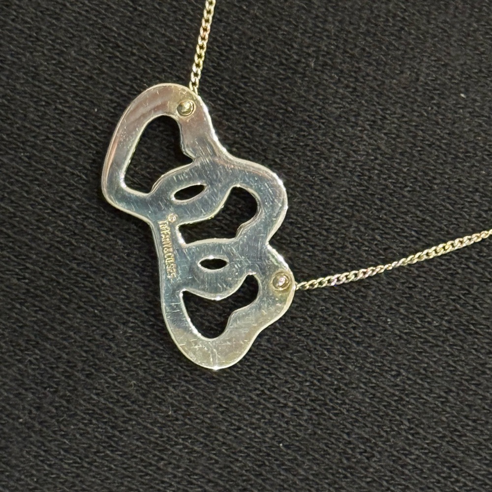 Tiffany & Co. Triple Hearts Silver Necklace Elegant Jewelry - Picture 2 of 3